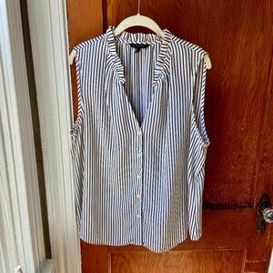 Banana Republic Black & White Striped Sleeveless Top [XL]